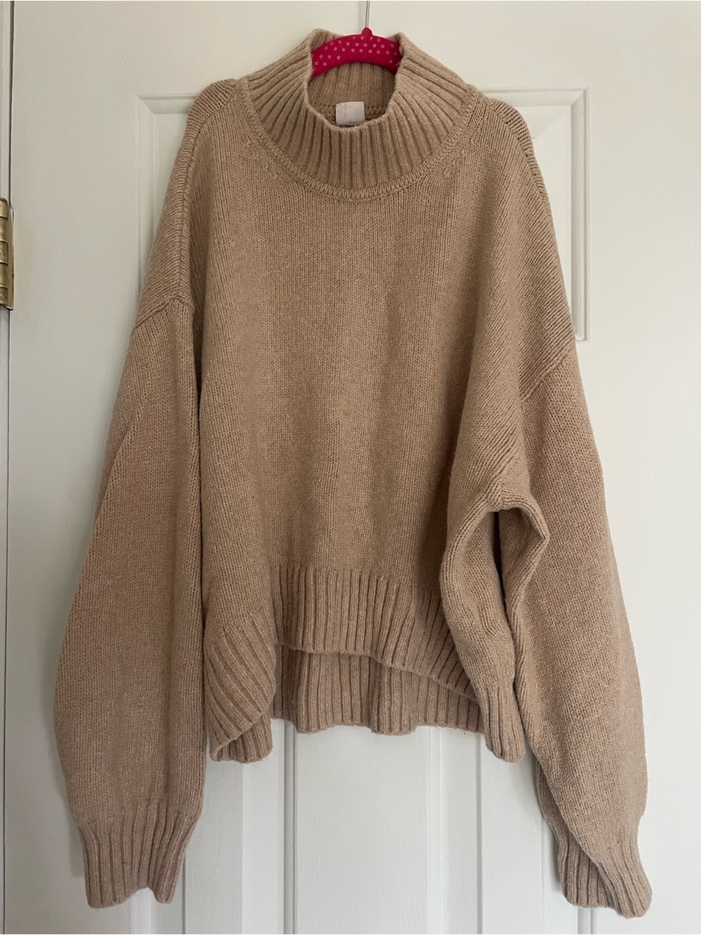 Girls GAP Neutral Beige Oversized Turtleneck Sweater